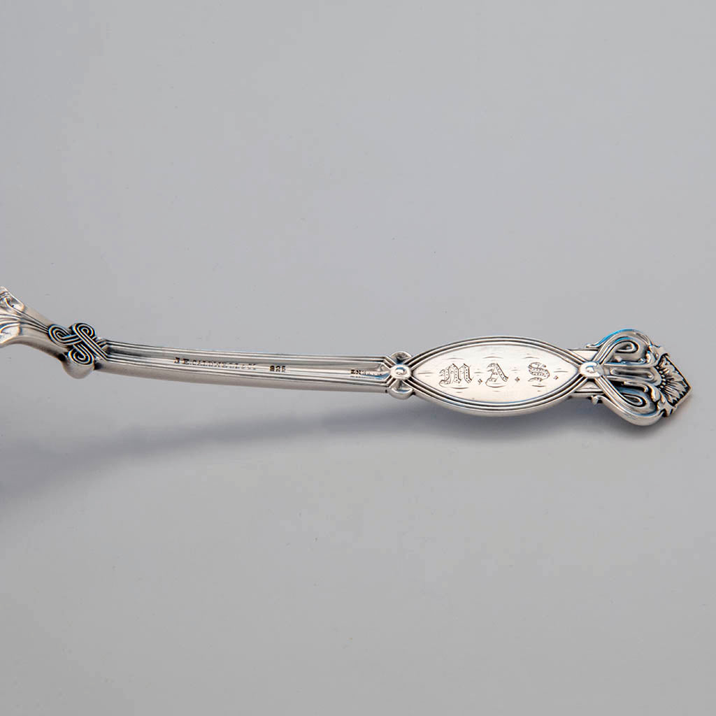 Monogram on John Wendt &#39;Apollo&#39; Pattern Antique Sterling Silver Pie Server, NYC, c. late 1860s