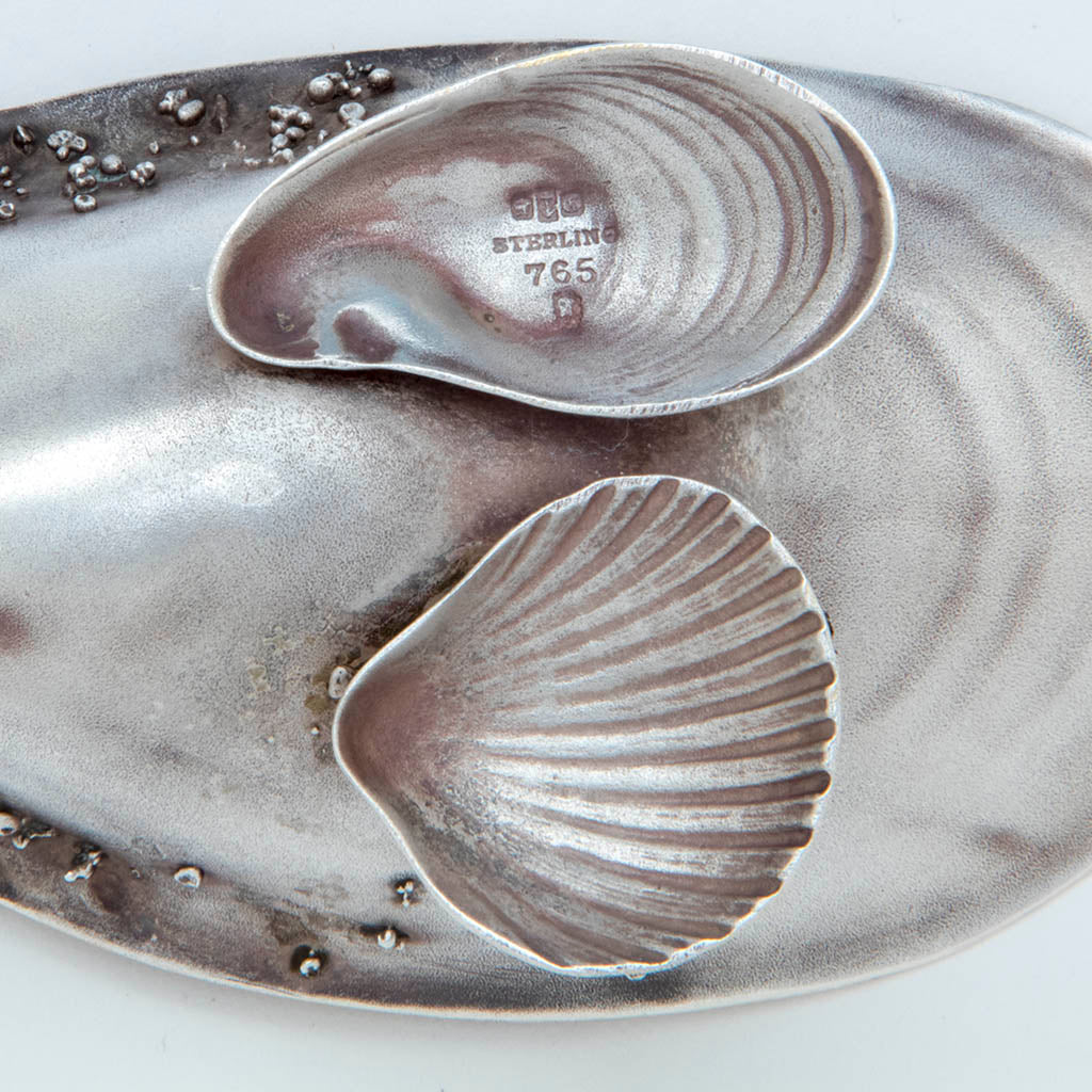 Marks on Gorham Antique Sterling Silver Salted Almond Dish with Serving Spoon, Providence, Ri, 1881