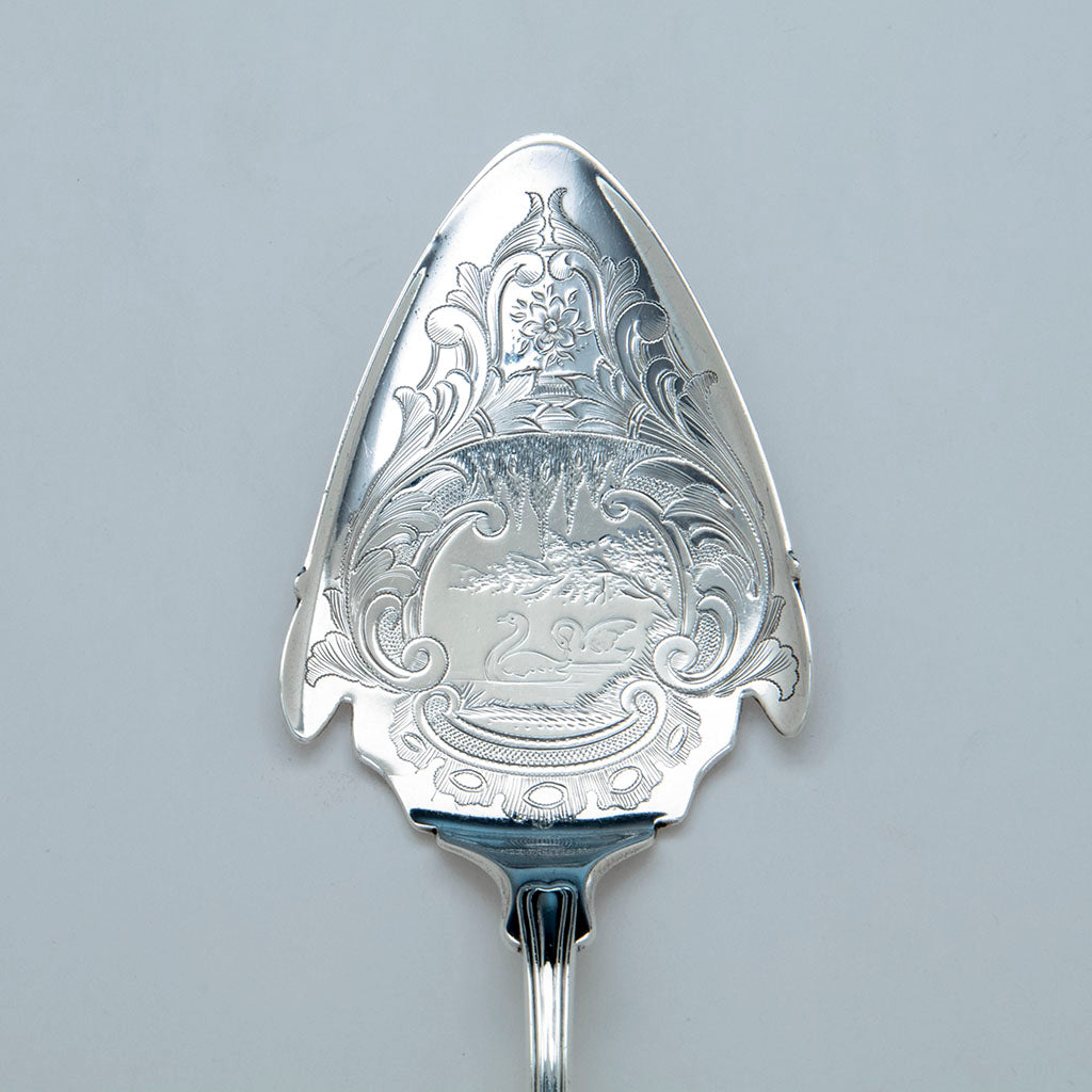 Blade to Aiken and Coon Antique Coin Silver Pie Server, Cincinnati, OH, c. 1860&#39;s