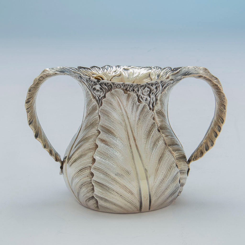 Sugar bowl of Durgin Antique Sterling Silver Aesthetic Movement Creamer and Sugar, Concord, NH, c. 1880&#39;s