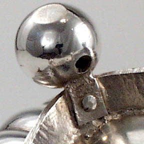 Foot detail on Cumshing Rare and Early China Trade Silver Creamer, circa 1810 - 20