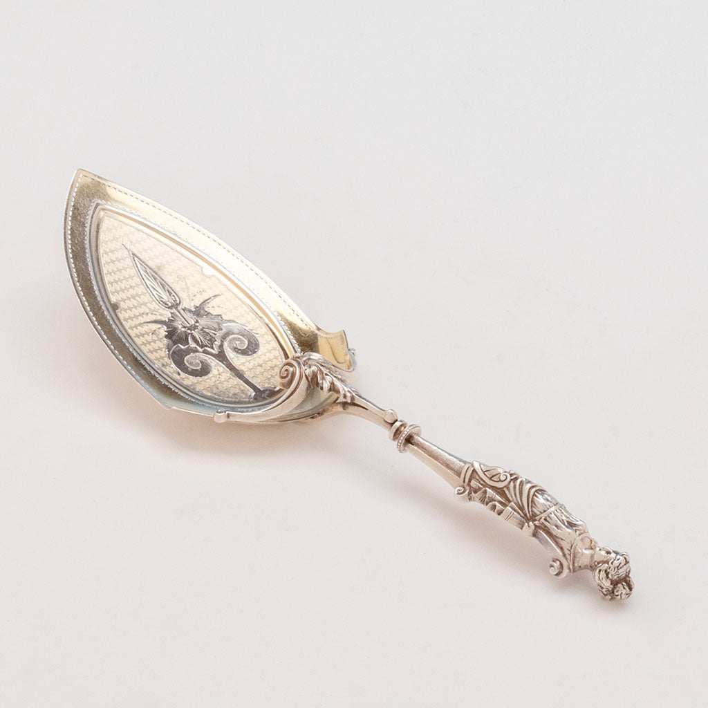 Wood & Hughes Antique Sterling Silver Figural Pie server, NYC, NY, c. 1870