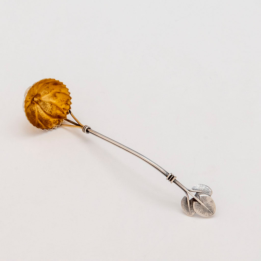Whiting (attr) Antique Sterling Silver Water Lily Sauce Ladle, NYC, NY, c. 1870s
