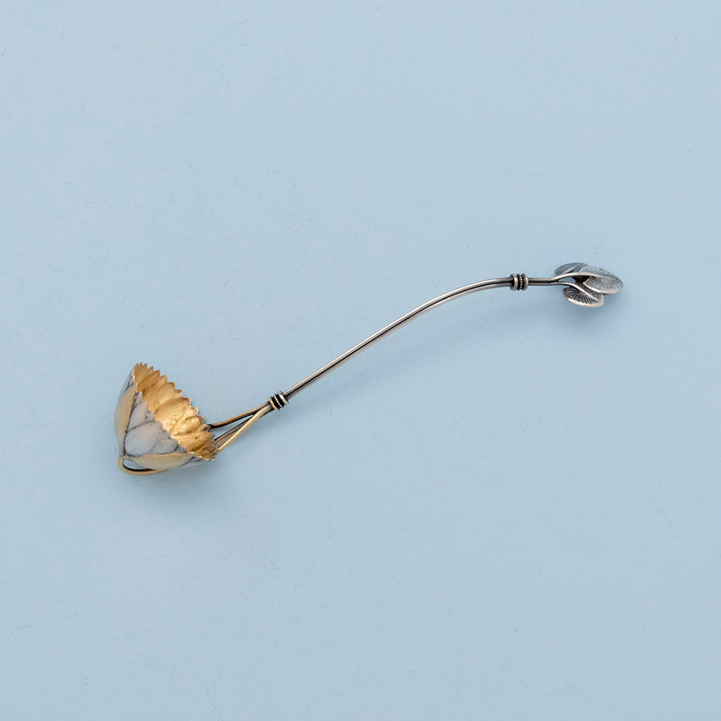 Whiting (attr) Antique Sterling Silver Water Lily Sauce Ladle, NYC, NY, c. 1870s