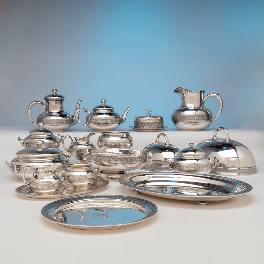 Whiting Antique Sterling Silver Coffee and Table Service, NYC, NY, c. 1880
