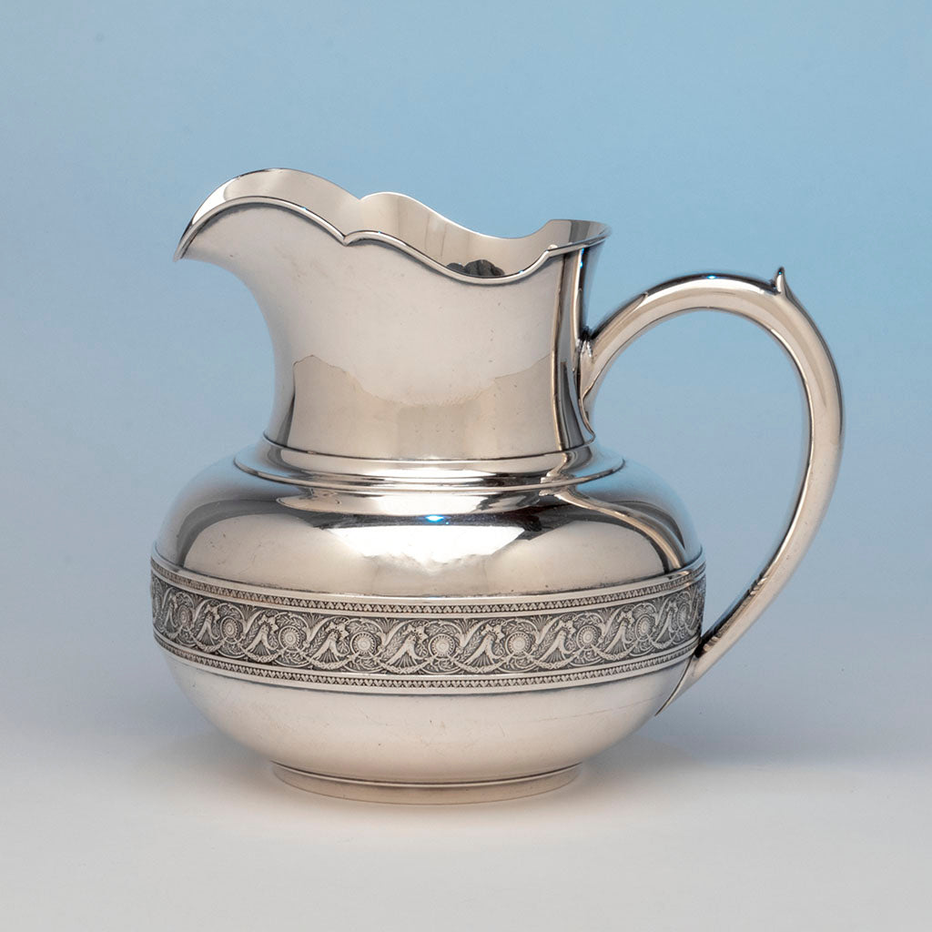 Pitcher to Whiting Antique Sterling Silver Coffee and Table Service, NYC, NY, c. 1880