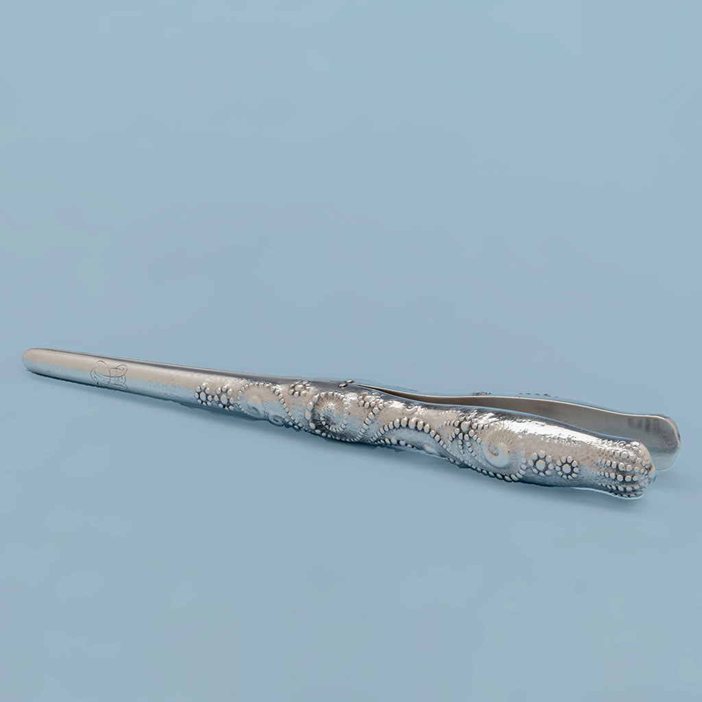 Side view of Whiting Antique Sterling Silver Glove Stretchers design attributed to Charles Osborne, NYC, NY, c. 1880s