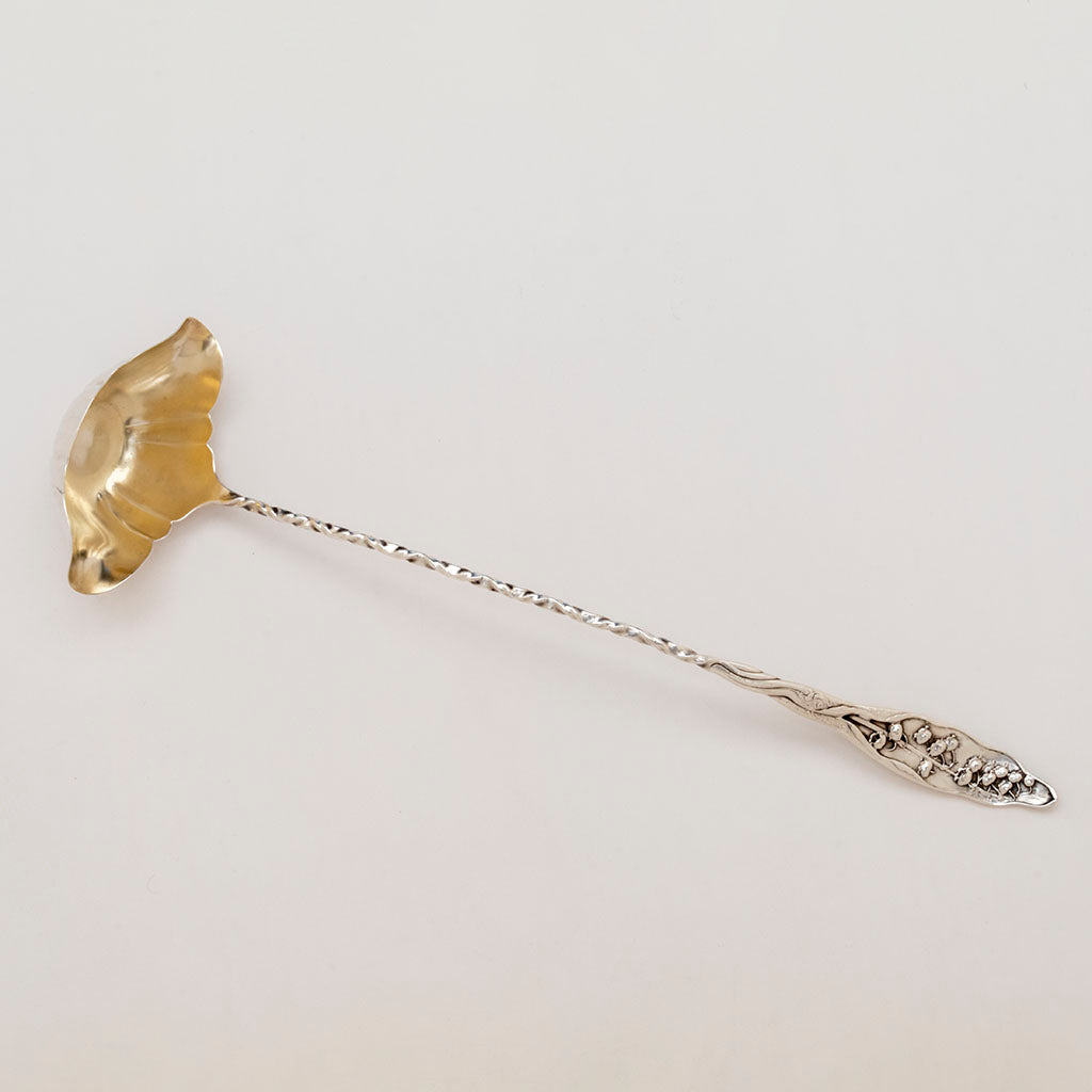 Whiting &#39;Lily of the Valley&#39; Pattern Antique Sterling Punch Ladle, NYC, NY, early 20th century