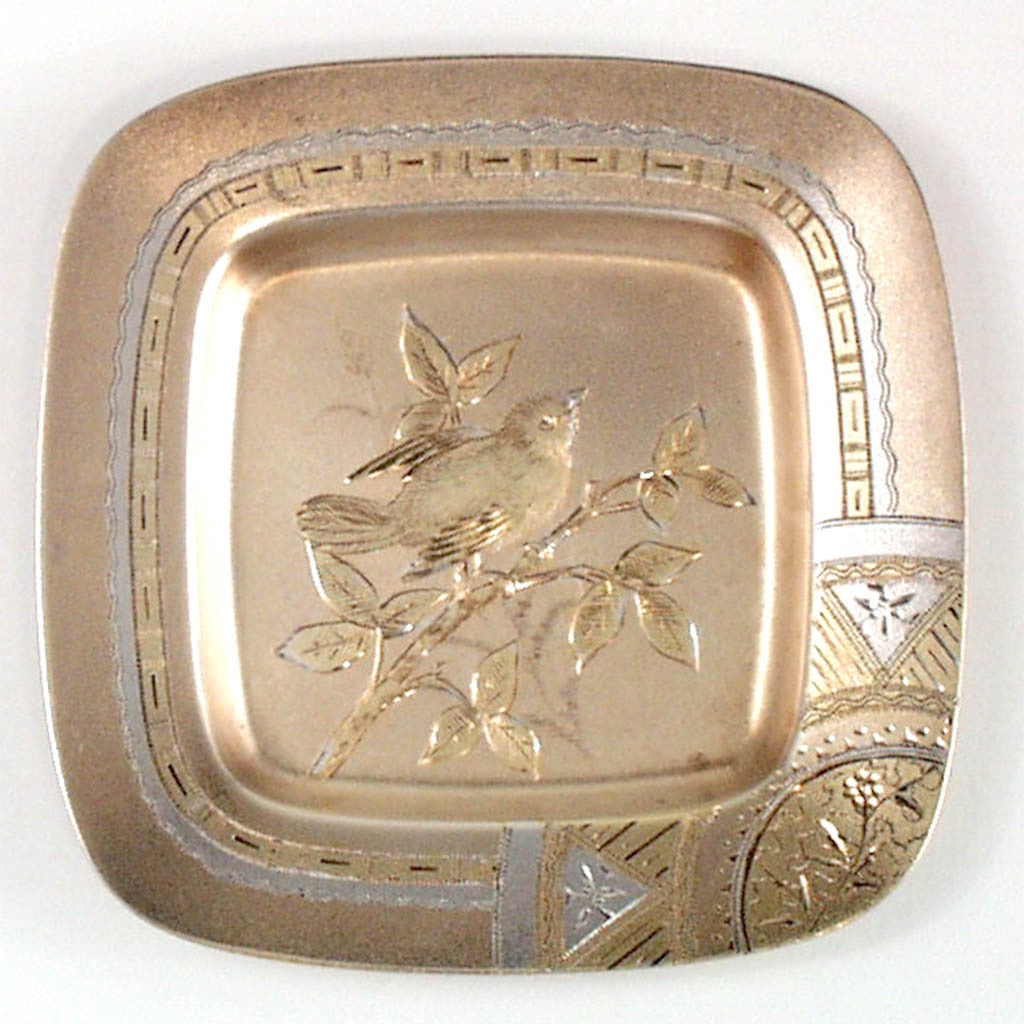 Example A of Gorham Japanesque Antique Parcel Gilt Butter Pats - set of 6, Providence, RI, 1880