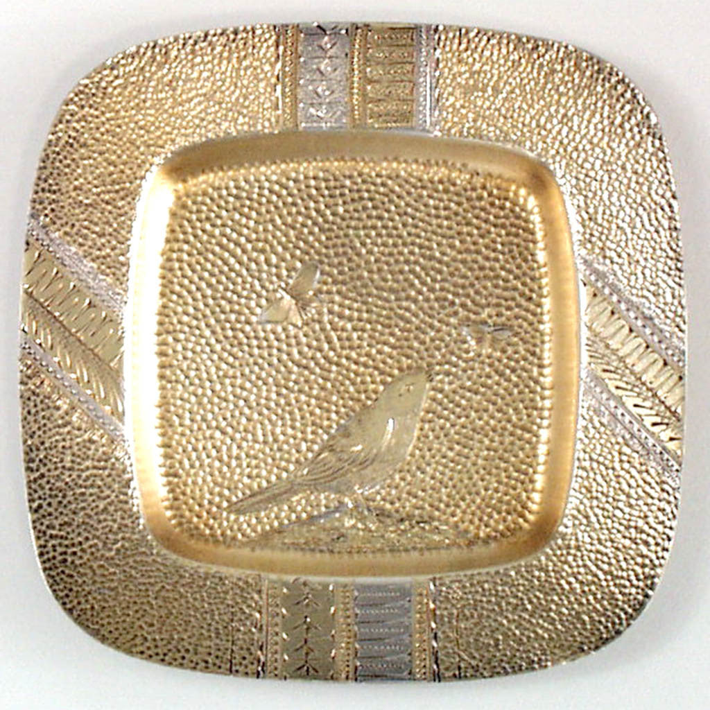 Example B of Gorham Japanesque Antique Parcel Gilt Butter Pats - set of 6, Providence, RI, 1880