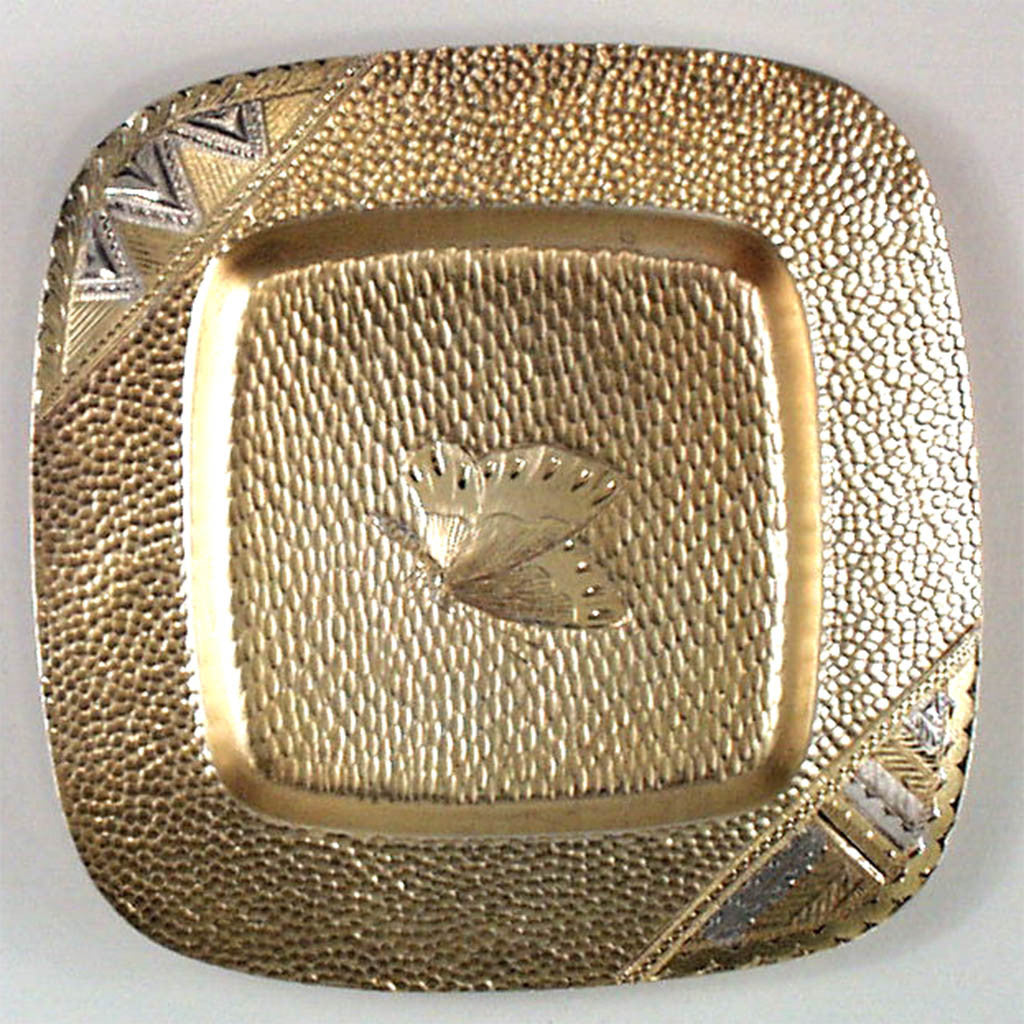 Example C of Gorham Japanesque Antique Parcel Gilt Butter Pats - set of 6, Providence, RI, 1880