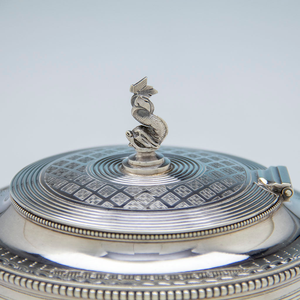 Finial to William Bogert Antique Sterling Silver Tea/ Coffee Set, NYC, NY, c. 1870