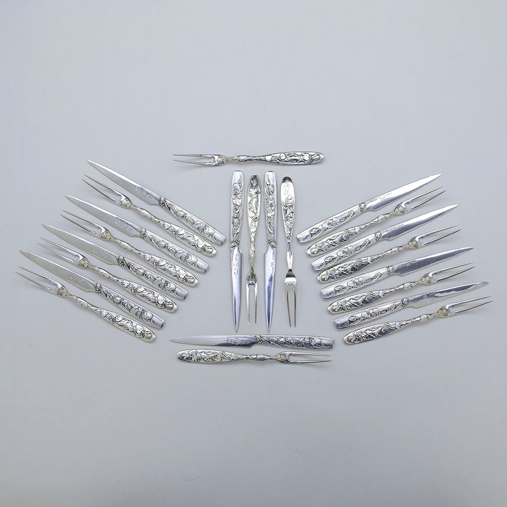 Tiffany & Co 'Vine' Pattern Antique Sterling Silver Fruit Service, NYC, NY, c. 1880's