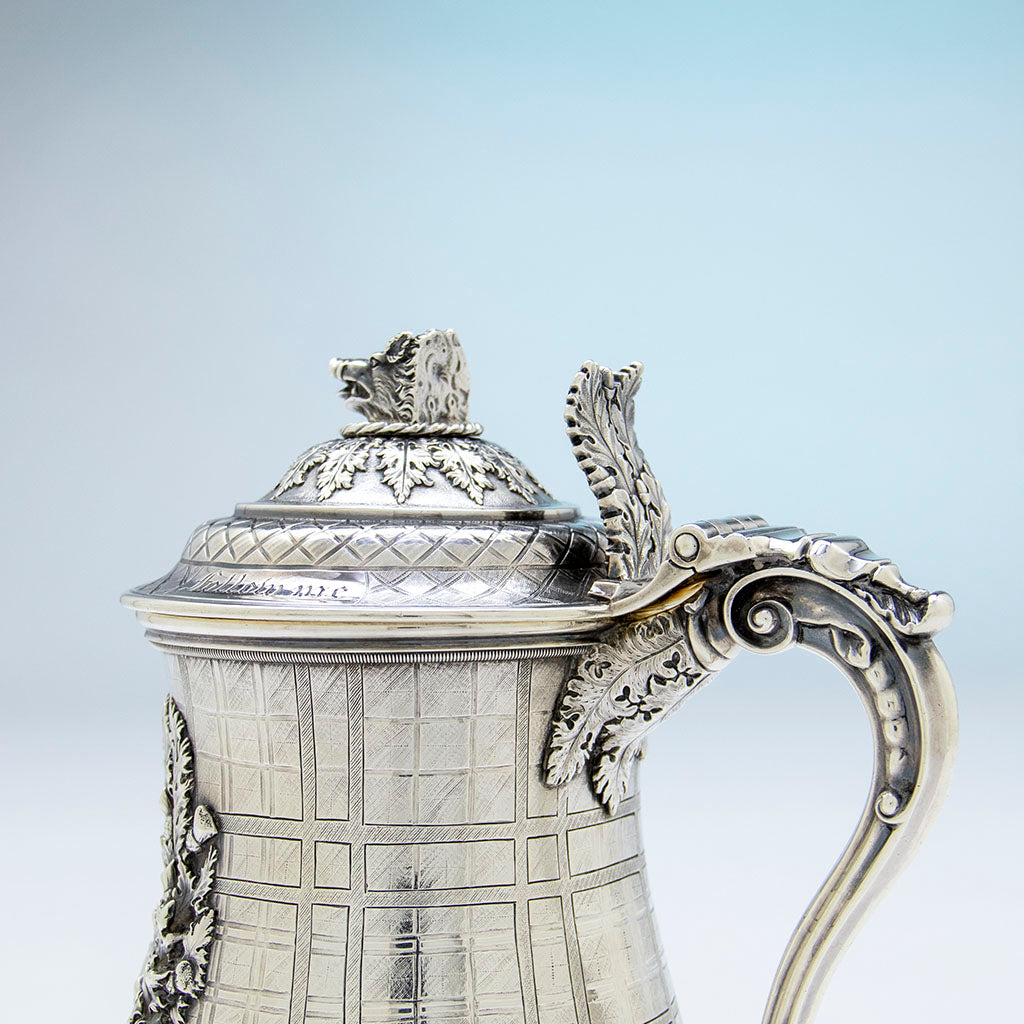 Thumbpiece and handle to George IV Sterling Covered Tankard, James Craddock, William Ker Reid, London, 1821/22