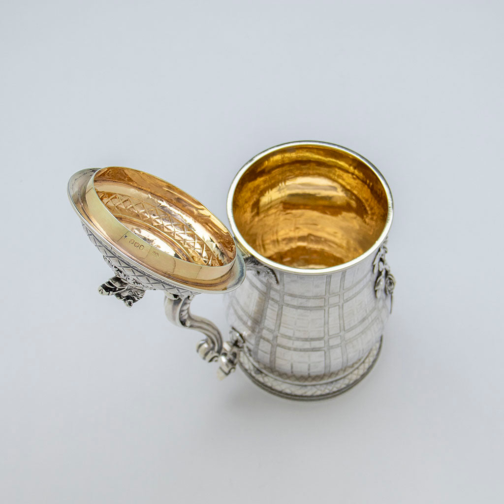 Interior of George IV Sterling Covered Tankard, James Craddock, William Ker Reid, London, 1821/22