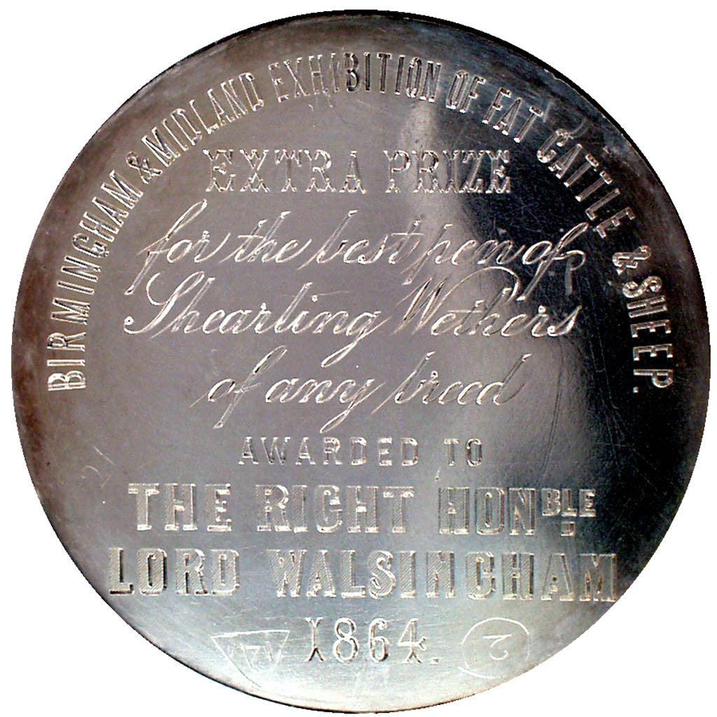 Inscription underneath Alfred Ivory Pair of English Sterling Wine Ewers or Claret Jugs, London, c. 1860&#39;s 