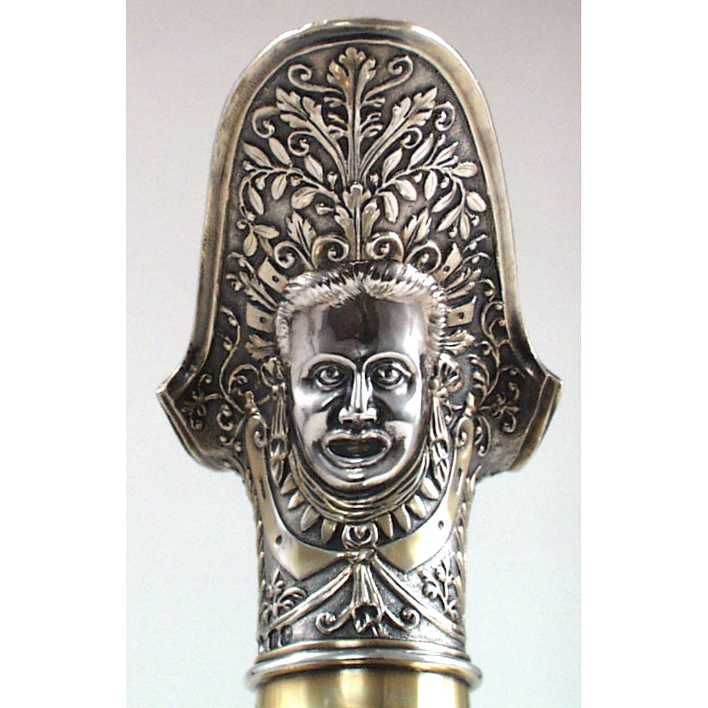 Spout detail of Alfred Ivory Pair of English Sterling Wine Ewers or Claret Jugs, London, c. 1860&#39;s 