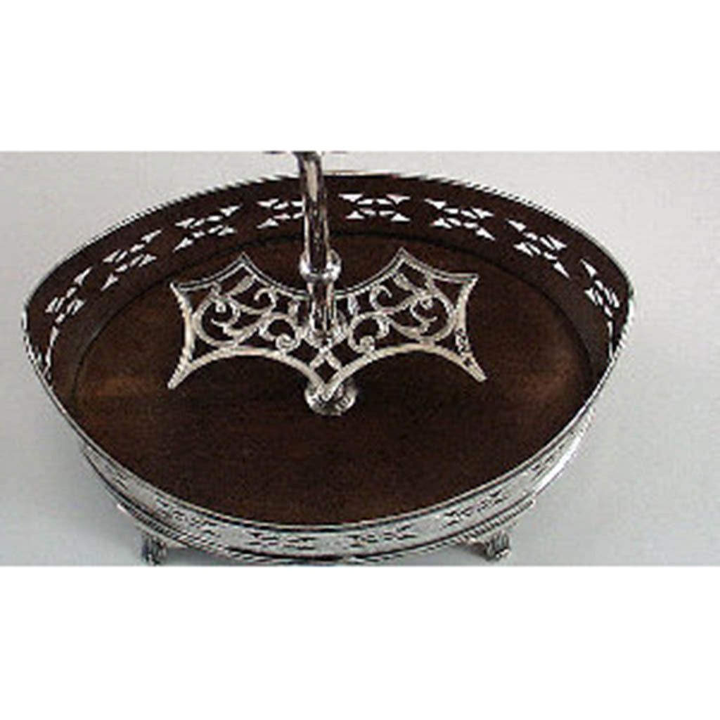 Stand interior of Peter &amp; Ann Bateman Antique Sterling and Crystal Cruet Set, London, 1795/96