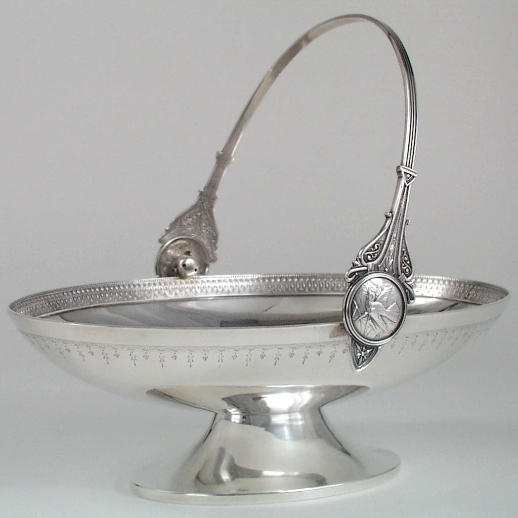 Whiting 'Japanese' Antique Sterling Silver Basket, New York City, 1870's