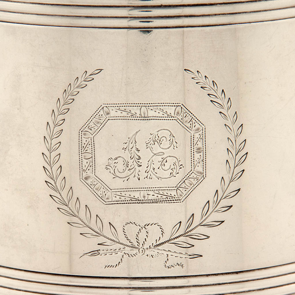 Engraving on Bailey &amp; Co. Antique Coin Silver Covered Jug, Philadelphia, PA, c. 1840&#39;s