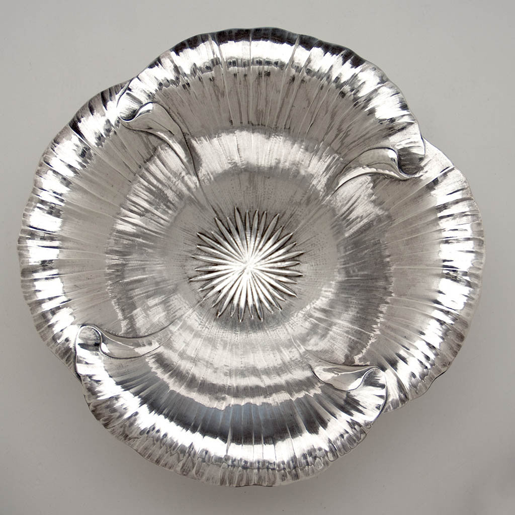 Interior of Clemens Friedell Sterling Silver &#39;Poppy&#39; Bowl, Pasadena, CA, c. 1915