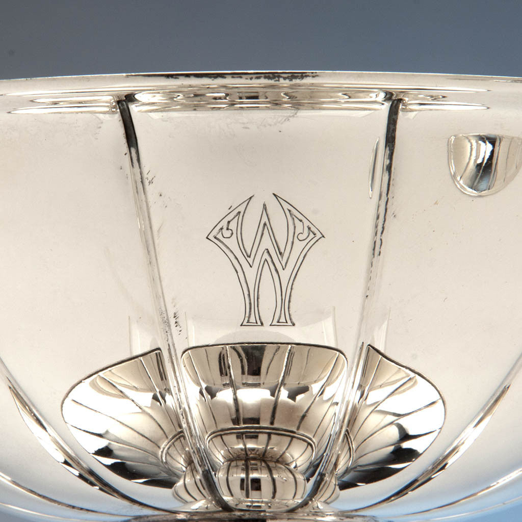 Erik Magnussen for Gorham Large Covered Centerpiece Compote with Ebony Finial, Providence, RI, 1926