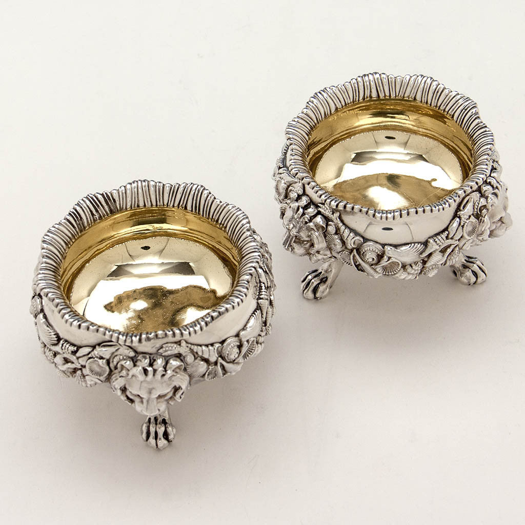 Interior of Paul Storr Pair of Antique English Sterling Silver Master Salts, London - 1819/20