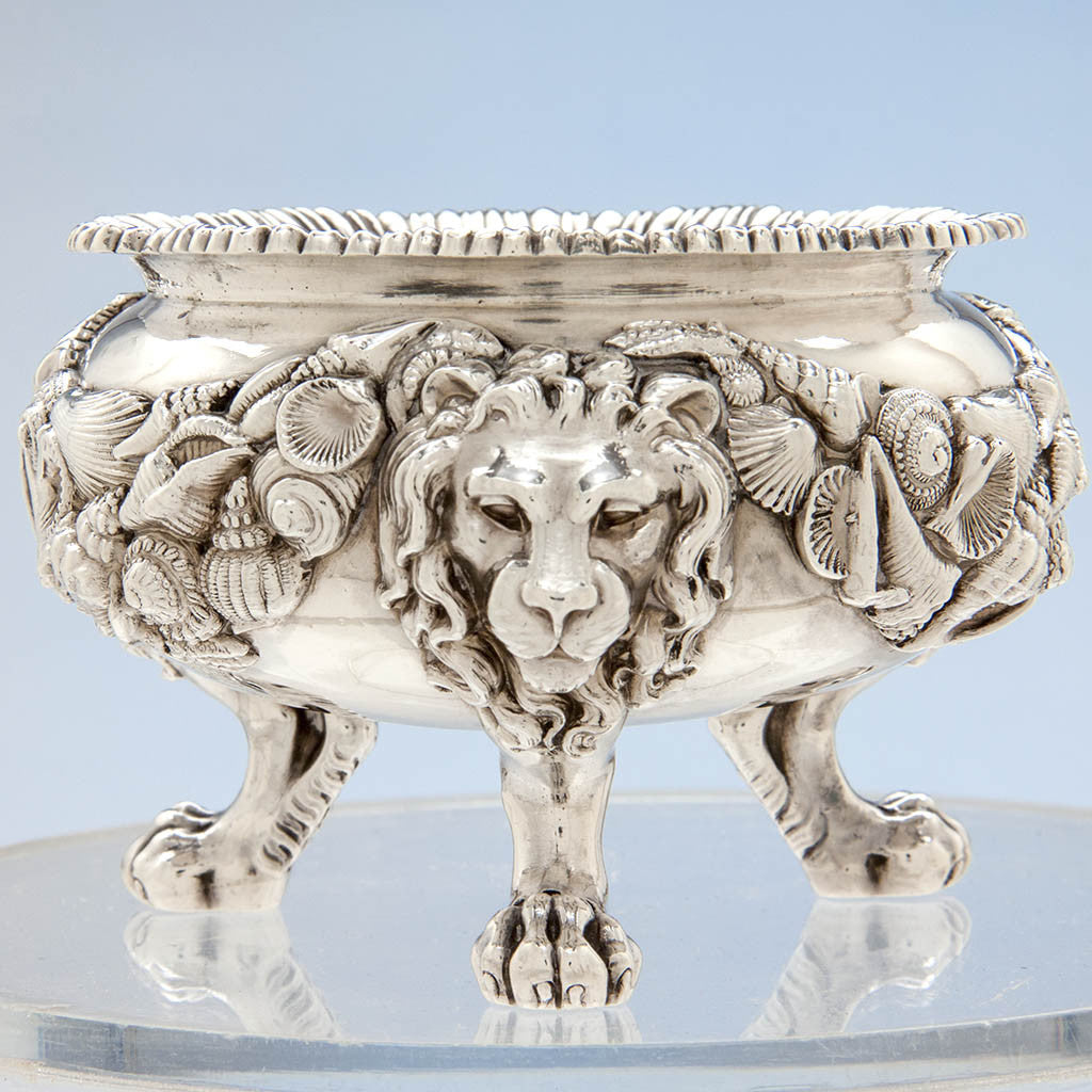 Foot Detail on Paul Storr Pair of Antique English Sterling Silver Master Salts, London - 1819/20
