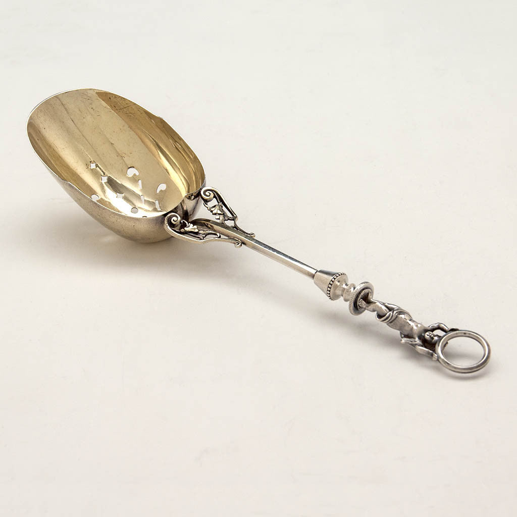 Wood & Hughes Antique Sterling Silver Figural Ice Scoop, New York City, c. 1870's