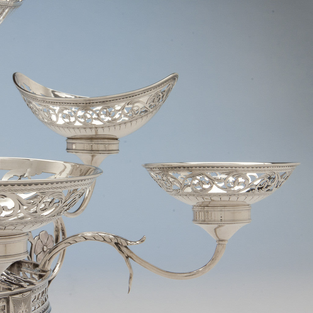 Side Baskets of Robert Hennell George III Antique Sterling Silver 7-Basket Epergne, London, 1787/88