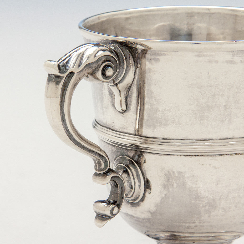 Handle to William Williamson Pair of George II Irish Sterling Silver 2-handled Cups, Dublin, c. 1748