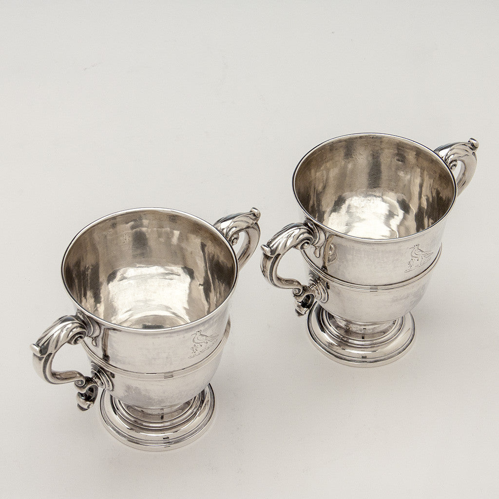 Interior of William Williamson Pair of George II Irish Sterling Silver 2-handled Cups, Dublin, c. 1748