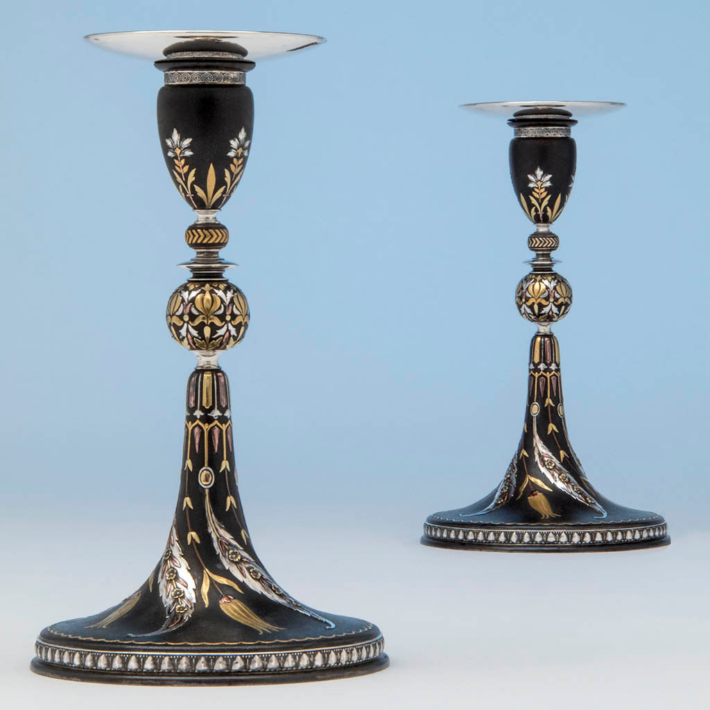 Tiffany silver candlesticks sale