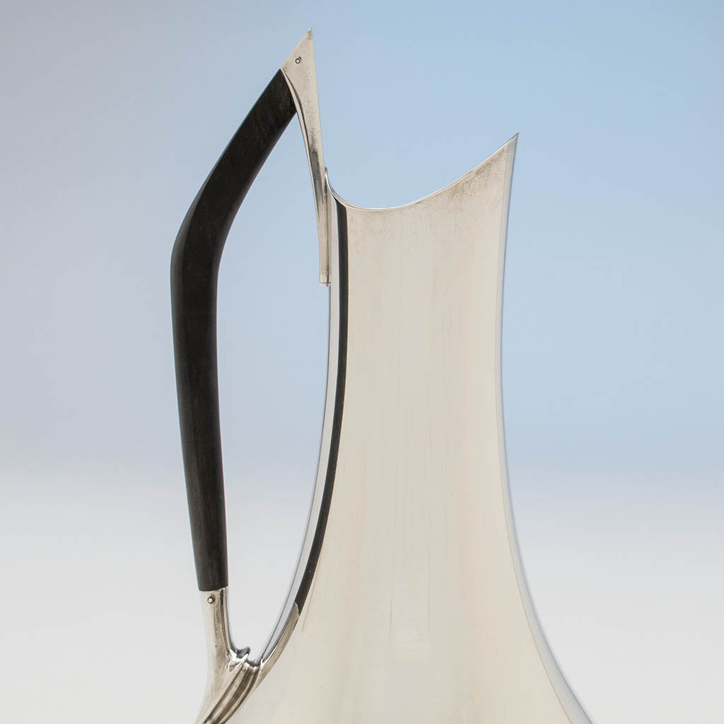 Closeup of Gorham Rare &#39;Circa 70&#39; Sterling Silver Pitcher, Providence, RI, 1960