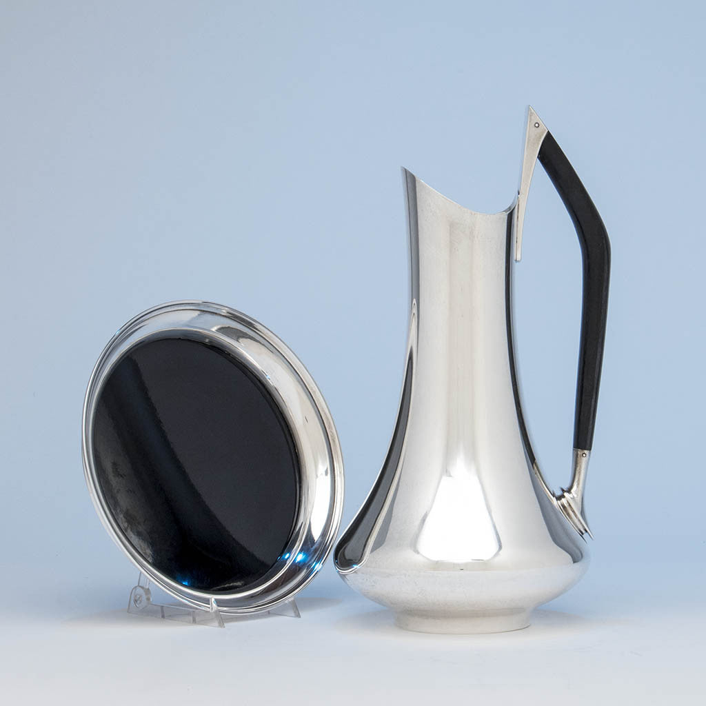 TRay with Gorham Rare 'Circa 70' Sterling Silver Pitcher, Providence, RI, 1960 