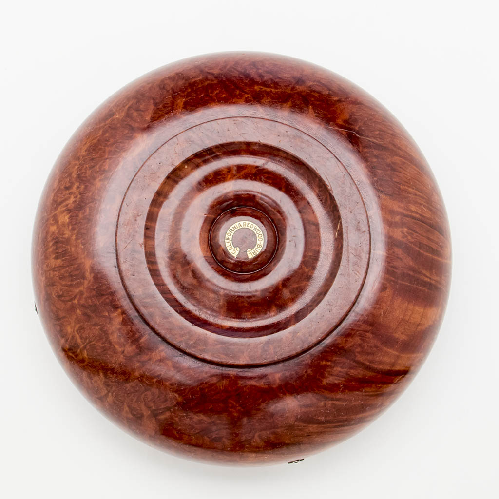 Bottom of Gorham Antique Sterling Silver and Redwood Bowl, Providence, RI, 1915