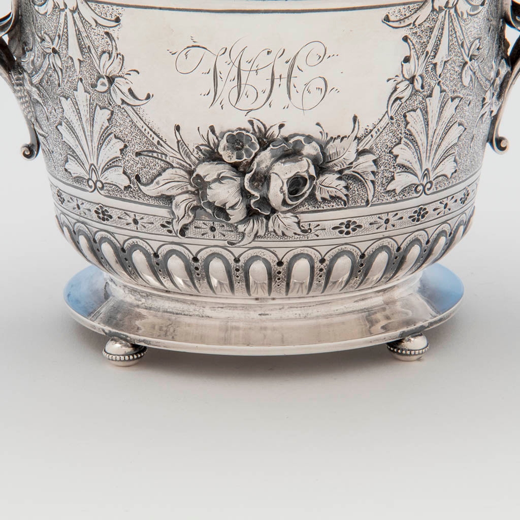 Base to Gorham Antique Coin Silver Waste Bowl, Providence, RI, c. 1870&#39;s