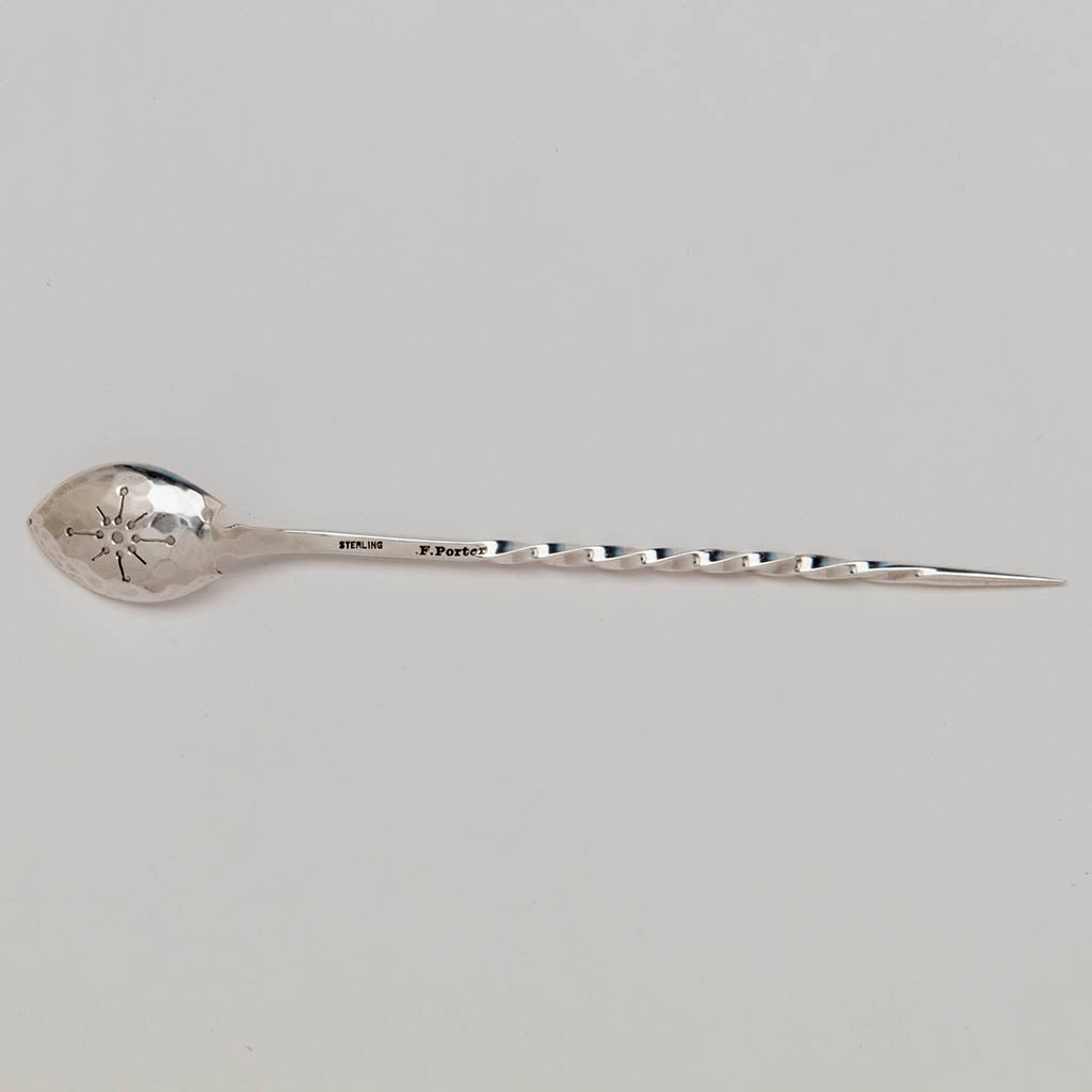 Back of Franklin Porter Sterling Silver Arts and Crafts Mote Spoon, RI or MA, 1910-24