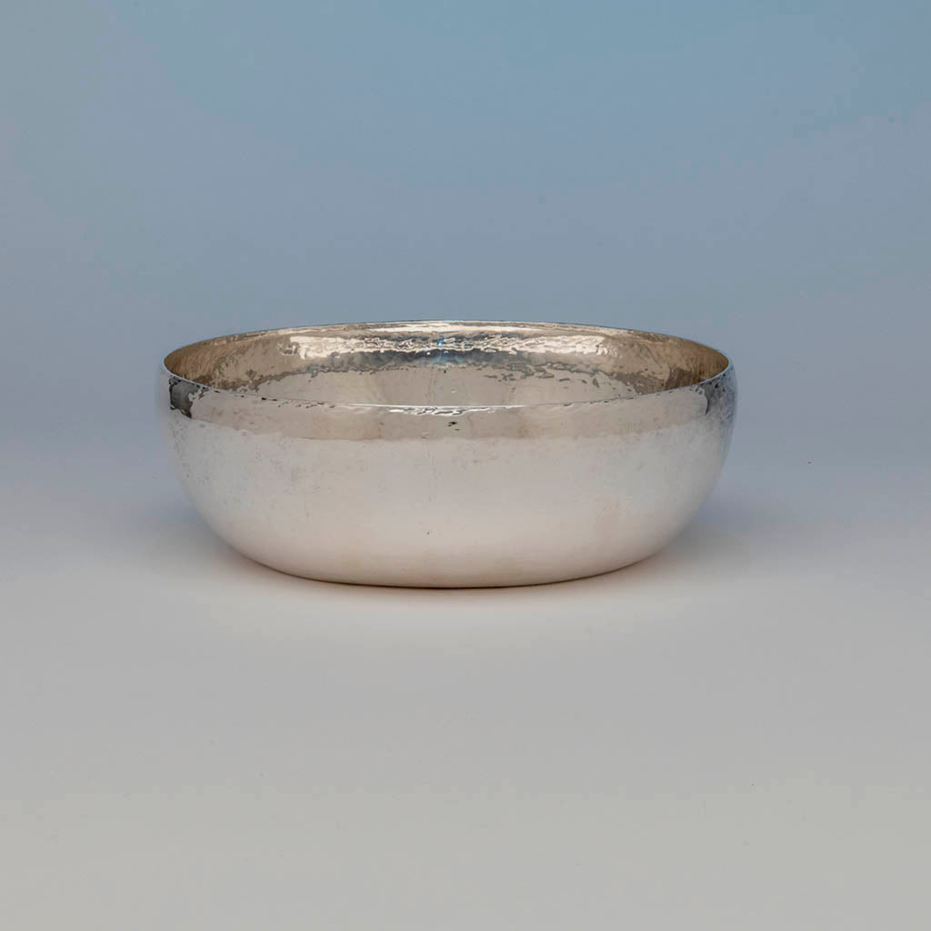 Franklin Porter Signed Sterling Silver Arts & Crafts Salad Bowl, Danvers, MA, 1926