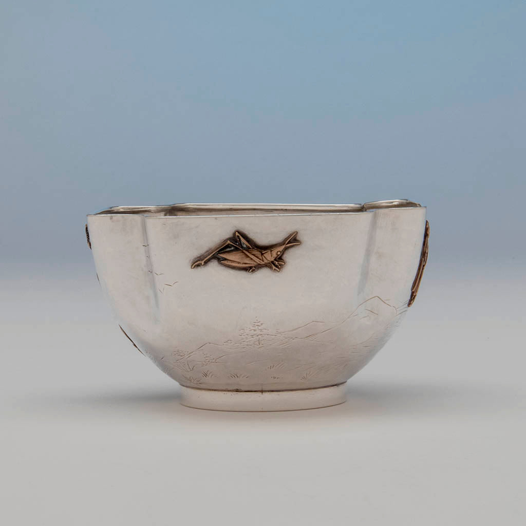 Grasshoper on Gorham Antique Sterling Silver and Other Metals Child&#39;s Set, Providence, RI, 1881