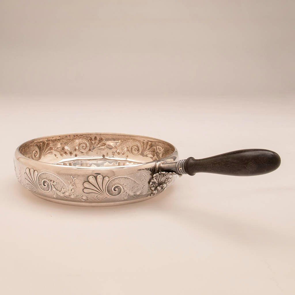 Serving dish to Whiting Nautical Theme Sterling Chafing Dish Corinthian Yacht Club Trophy, NYC, 1887