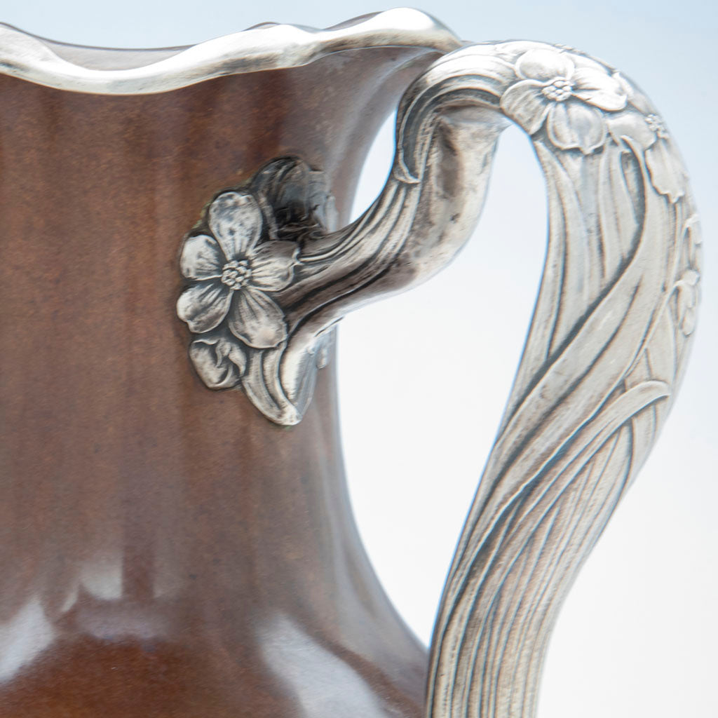 Gorham Pair of St Louis Exposition Copper and Silver Monumental Vases, Providence, RI, 1904