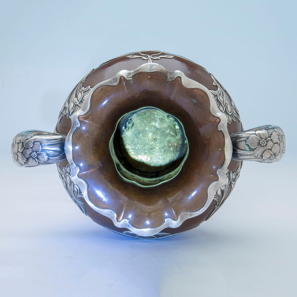 Gorham Pair of St Louis Exposition Copper and Silver Monumental Vases, Providence, RI, 1904