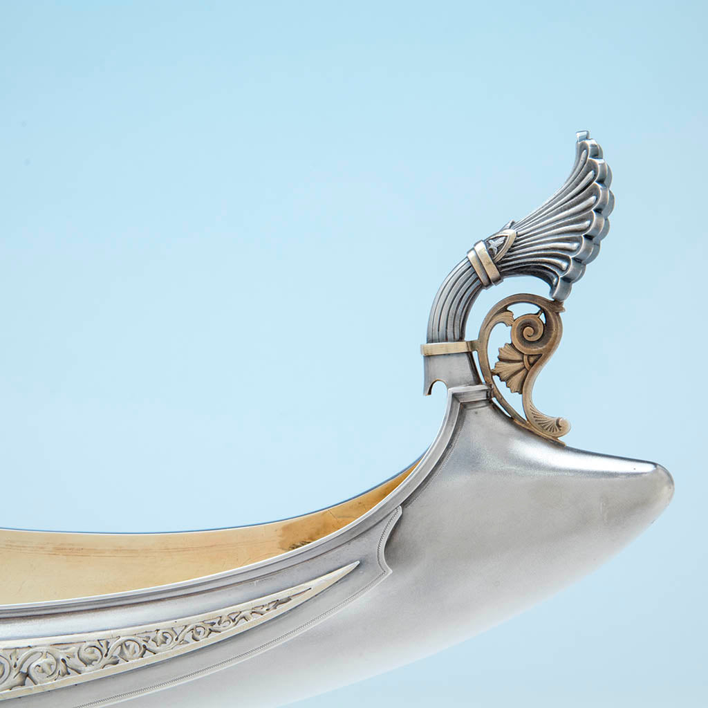 Handle to Whiting Antique Sterling Silver Figural Centerpiece, NYC, c. 1875-80