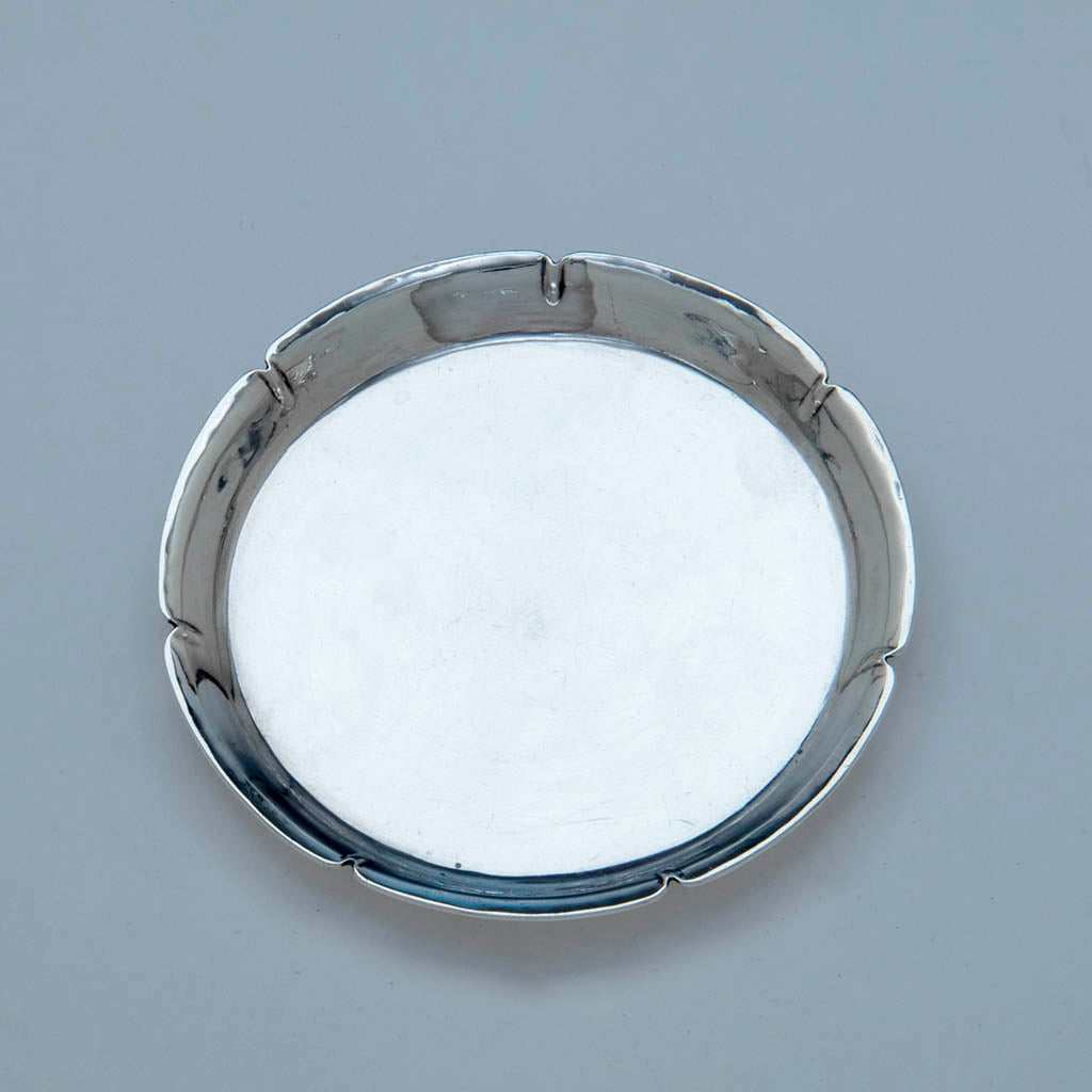 Detail of Joel F. Hewes Sterling Silver Set of 12 Coasters, Titusville, PA, c. 1920