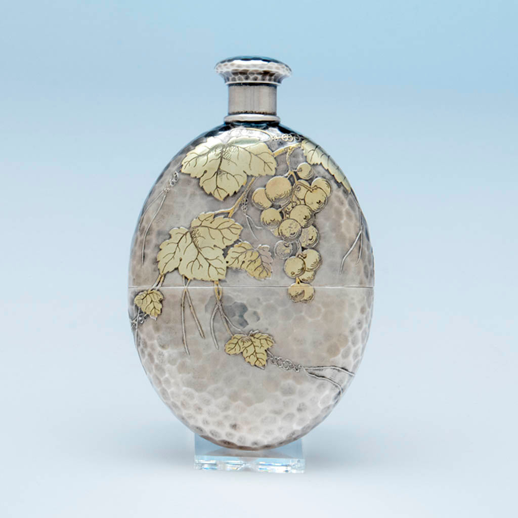 Tiffany and Co. Aesthetic Movement Antique Sterling Silver Flask, c. 1880