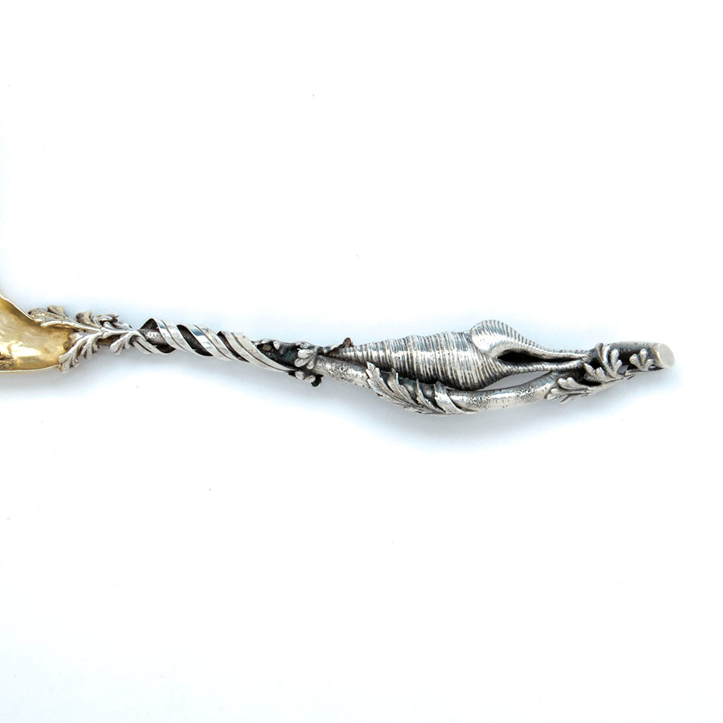 Handle to Ludwig, Redlich &amp; Co Antique Sterling Silver Fried Oyster Server, NYC, 1890-95