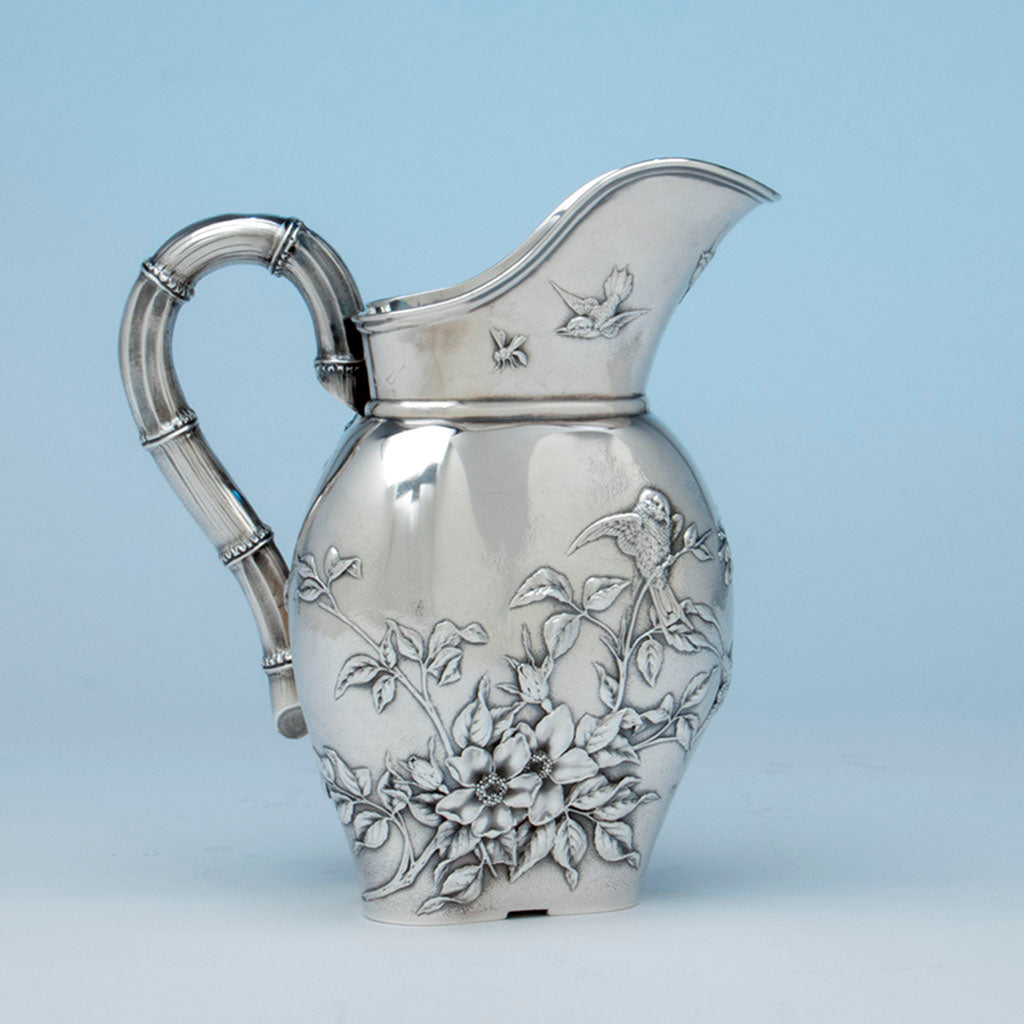 Durgin Antique Sterling Silver Aesthetic Pitcher, Concord, NH, c. 1870's