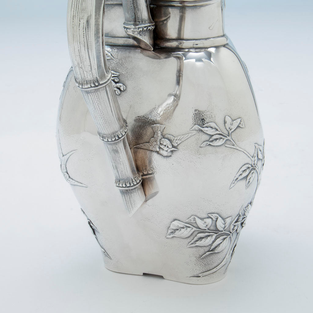 Handle to Durgin Antique Sterling Silver Aesthetic Pitcher, Concord, NH, c. 1870&#39;s