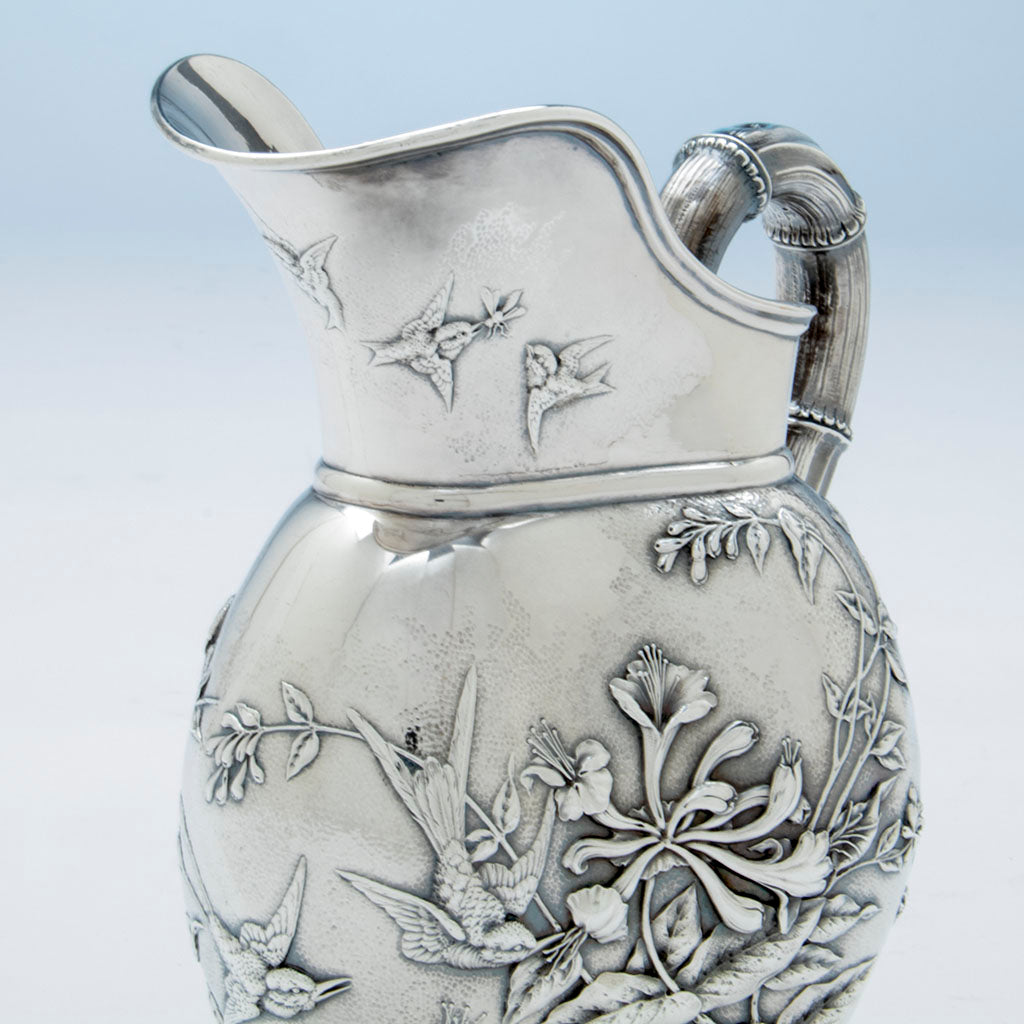 Spout of Durgin Antique Sterling Silver Aesthetic Pitcher, Concord, NH, c. 1870&#39;s